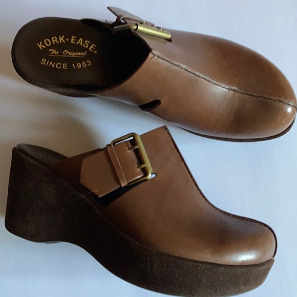 Kork-Ease Shoes - Kork-ease Zamora brown wedge mules size 9
